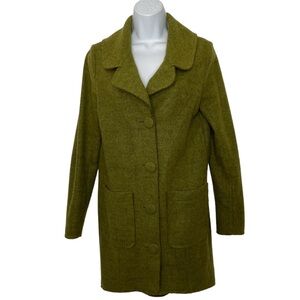 X-WOYZ Green Soft Wool Blend Coat